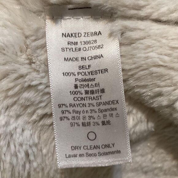 Naked Zipper Faux Suede Sweater Jacket Size Medium - Picture 3 of 8